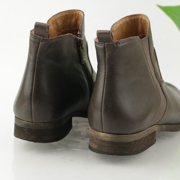Franco Sarto Womens Kampton Boot Size 7.5 Gray Leather Zip Up Bootie Comfy Flat - Picture 3 of 10